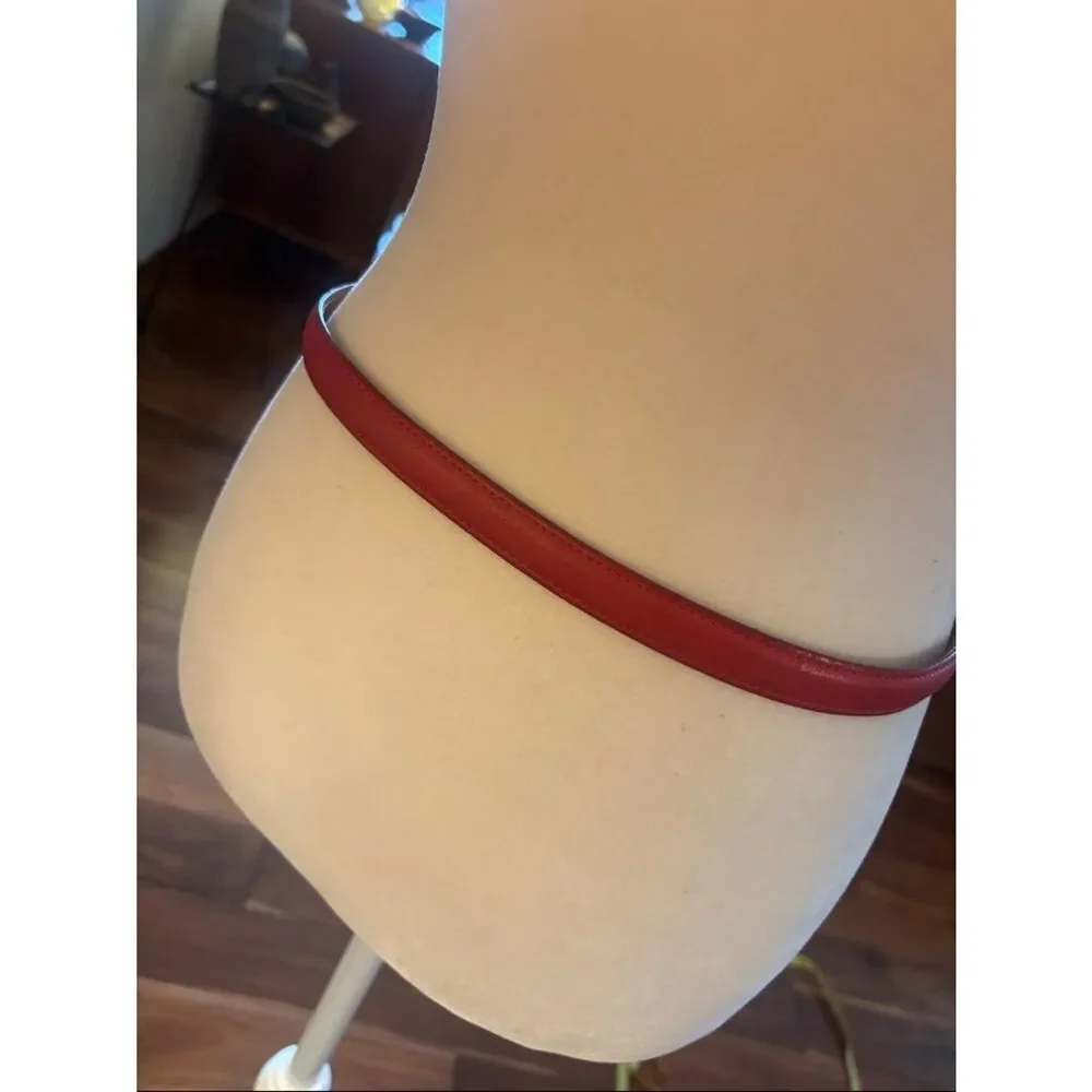 Vintage Coach Red Leather Belt with Brass Buckle